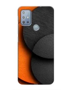 Чехол для Motorola MOTO G20 с картинкой «Геометрия оранжевых кругов»