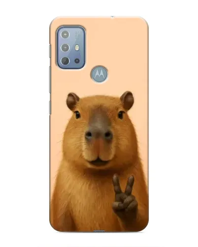 Чехол для Motorola MOTO G20 с картинкой «Капибара виктория»
