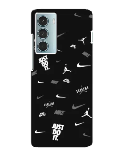Чехол для Motorola MOTO G200 с картинкой «Nike Black Pattern»