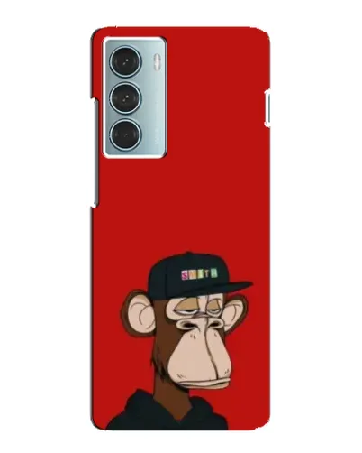 Чехол для Motorola MOTO G200 с картинкой «Bored Ape — красный фон»