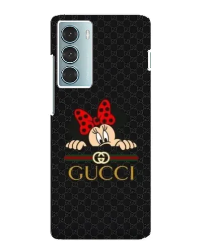 Чехол для Motorola MOTO G200 с картинкой «Минни Маус Gucci — черный»
