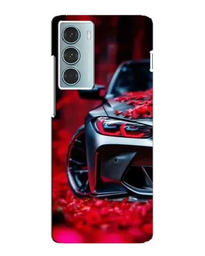 Чехол для Motorola MOTO G200 с картинкой «Спортивная BMW и цветы»