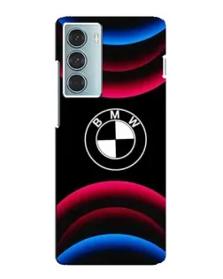 Чехол для Motorola MOTO G200 с картинкой «Логотип BMW и неоновые дуги»