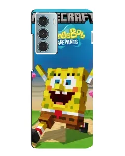 Чехол для Motorola MOTO G200 с картинкой «Губка Боб Minecraft»