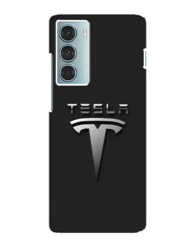 Чехол для Motorola MOTO G200 с картинкой «Стальной логотип Tesla»