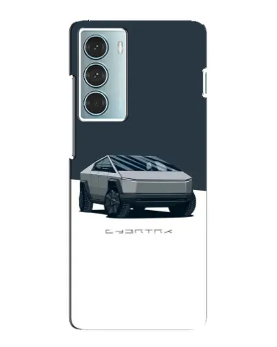 Чехол для Motorola MOTO G200 с картинкой «Серебристый Cybertruck Tesla»