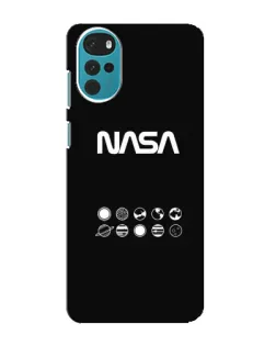 Чехол для Motorola MOTO G22 с картинкой «NASA — технический принт»