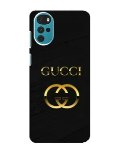 Чехол для Motorola MOTO G22 с картинкой «Золотой логотип Gucci»