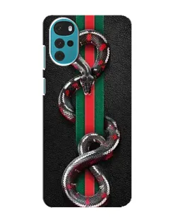 Чехол для Motorola MOTO G22 с картинкой «Gucci — змея на полосе»