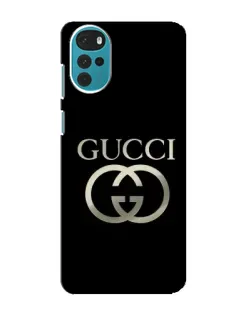 Чехол для Motorola MOTO G22 с картинкой «Gucci — золото на черном»