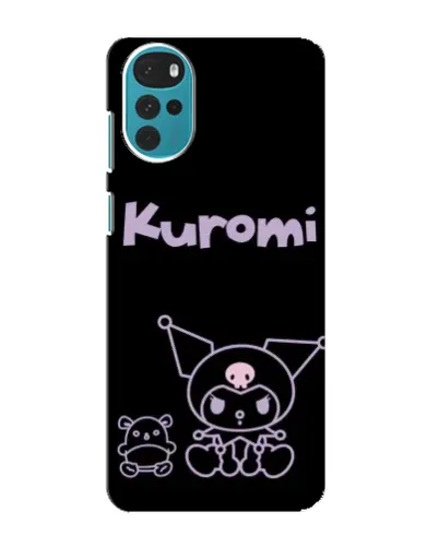Чехол для Motorola MOTO G22 с картинкой «Kuromi — черный минимализм»