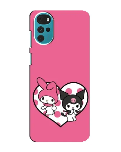 Чехол для Motorola MOTO G22 с картинкой «Kuromi и My Melody»