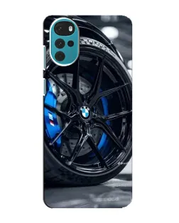 Чехол для Motorola MOTO G22 с картинкой «Колесо BMW вблизи»