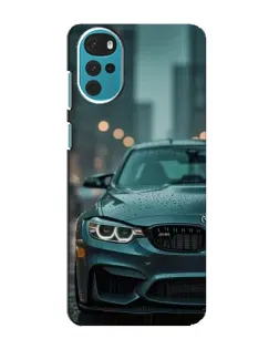 Чехол для Motorola MOTO G22 с картинкой «BMW в огнях города»