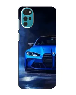 Чехол для Motorola MOTO G22 с картинкой «Голубая BMW M4»