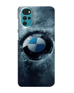 Чехол для Motorola MOTO G22 с картинкой «Логотип BMW — лед»