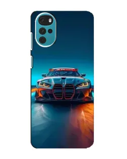 Чехол для Motorola MOTO G22 с картинкой «BMW — огни неона»