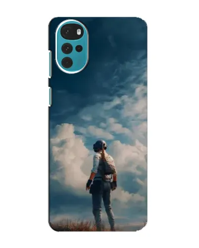 Чехол для Motorola MOTO G22 с картинкой «Герой PUBG на скале»