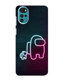 Чехол для Motorola MOTO G22 с картинкой «Among Us неон-арт»