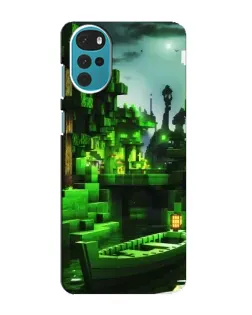 Чехол для Motorola MOTO G22 с картинкой «Minecraft лесной пейзаж»