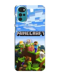 Чехол для Motorola MOTO G22 с картинкой «Minecraft классический мир»