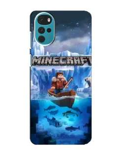 Чехол для Motorola MOTO G22 с картинкой «Minecraft ледяной мир»