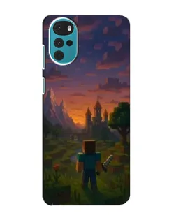 Чехол для Motorola MOTO G22 с картинкой «Стив у башни»