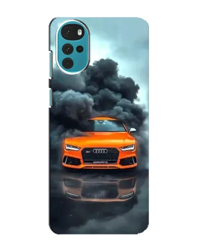 Чехол для Motorola MOTO G22 с картинкой «Audi в облаках дыма»