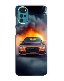 Чехол для Motorola MOTO G22 с картинкой «Audi в огненном дыму» Чехол для Motorola MOTO G22 с картинкой «Audi в огненном дыму»