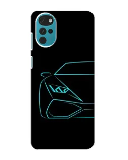 Чехол для Motorola MOTO G22 с картинкой «Голубой силуэт Lamborghini»