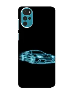 Чехол для Motorola MOTO G22 с картинкой «Неоновый контур Lamborghini»