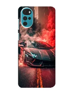 Чехол для Motorola MOTO G22 с картинкой «Lamborghini красный дым»