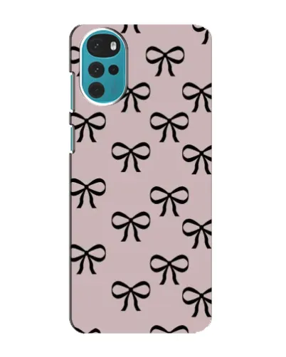Чехол для Motorola MOTO G22 с картинкой «Черные бантики»