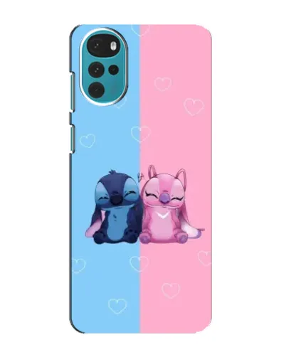 Чехол для Motorola MOTO G22 с картинкой «Stitch и Angel Love»