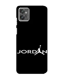 Чехол для Motorola MOTO G23 с картинкой «Jordan White Logo»