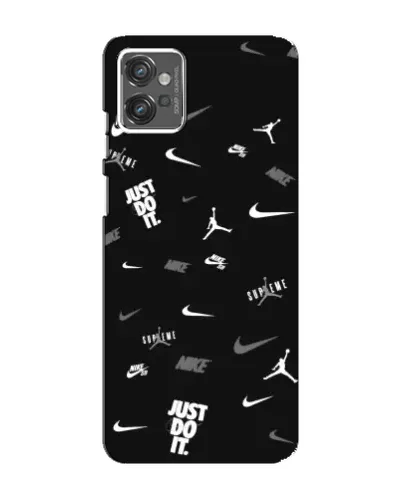 Чехол для Motorola MOTO G23 с картинкой «Nike Black Pattern» Чехол для Motorola MOTO G23 с картинкой «Nike Black Pattern»