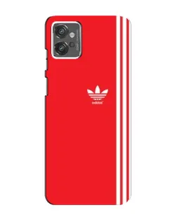 Чехол для Motorola MOTO G23 с картинкой «Красный минимализм Adidas»