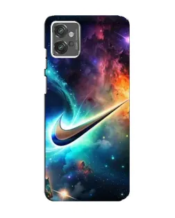 Чехол для Motorola MOTO G23 с картинкой «Космический Nike Swoosh»