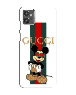 Чехол для Motorola MOTO G23 с картинкой «Микки Маус Gucci — полосы»