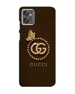Чехол для Motorola MOTO G23 с картинкой «Gucci — золотая бабочка»