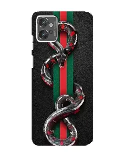 Чехол для Motorola MOTO G23 с картинкой «Gucci — змея на полосе»