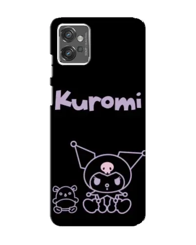 Чехол для Motorola MOTO G23 с картинкой «Kuromi — черный минимализм»