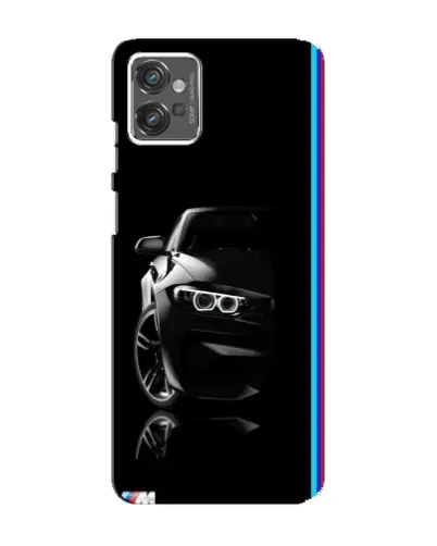 Чехол для Motorola MOTO G23 с картинкой «Силуэт BMW в темноте»