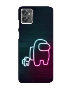 Чехол для Motorola MOTO G23 с картинкой «Among Us неон-арт»