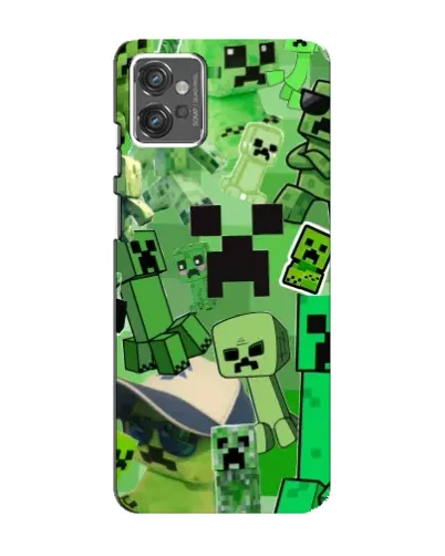 Чехол для Motorola MOTO G23 с картинкой «Криперы Minecraft»
