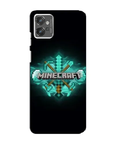 Чехол для Motorola MOTO G23 с картинкой «Minecraft Diamond лого»