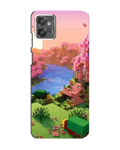 Чехол для Motorola MOTO G23 с картинкой «Розовое дерево Minecraft»