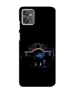 Чехол для Motorola MOTO G23 с картинкой «Салон Audi — руль»