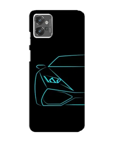 Чехол для Motorola MOTO G23 с картинкой «Голубой силуэт Lamborghini»