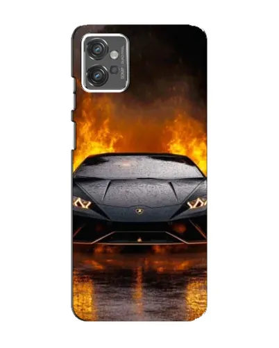 Чехол для Motorola MOTO G23 с картинкой «Lamborghini в огне»